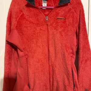 Women’s Coral Pink Patagonia Polartec Zip Up Coat Size XL